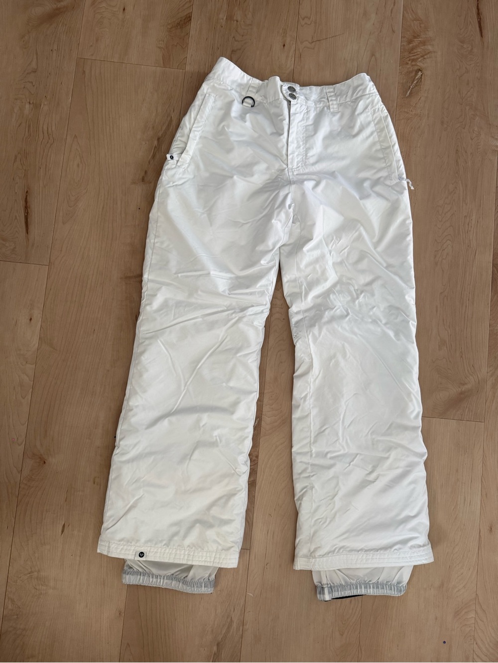 Youth White Snow Pants – Lightweight Insulated Bottoms